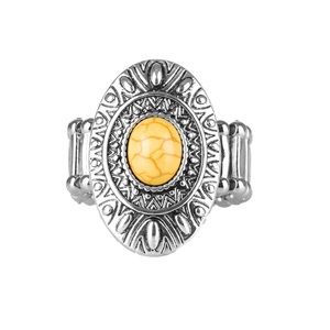 NWT Paparazzi stretchy crackled yellow stone ring